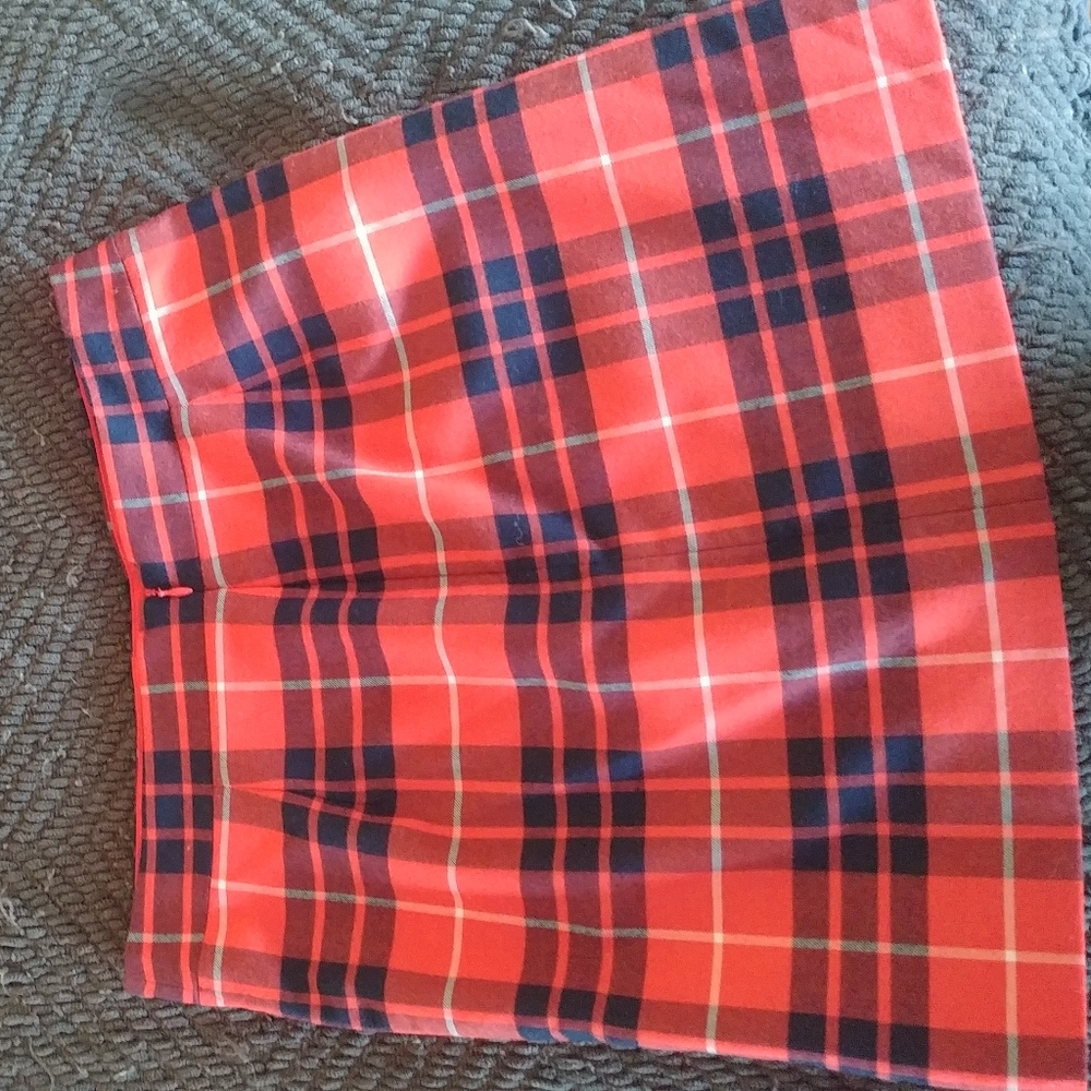 J. Crew Plaid Tartan Mini A line Skirt Zip Back - Picture 2 of 6